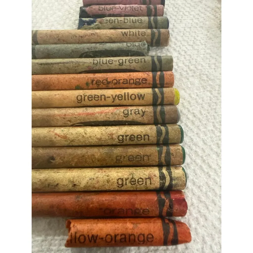 Vintage Crayola Crayons Large Lot Bundle Used Retired Colors Collection